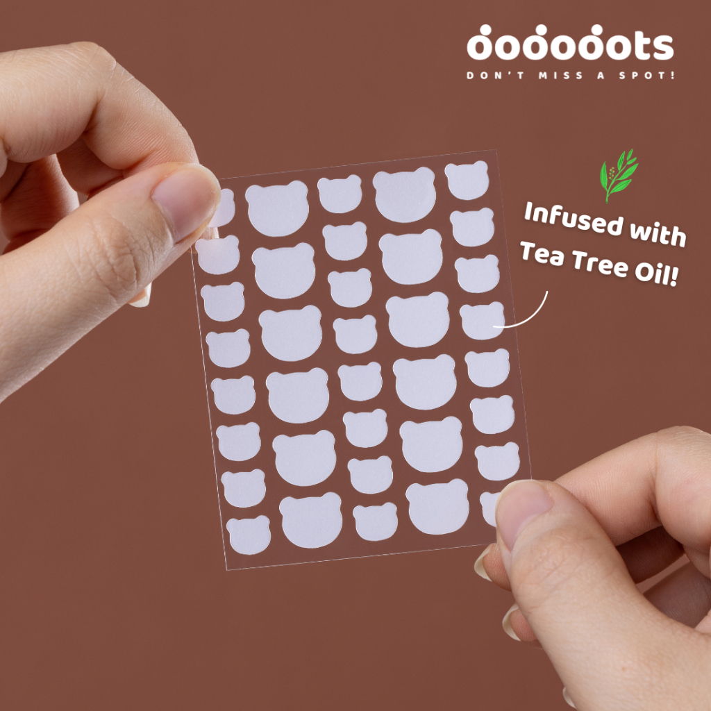 Dododots Beauty Patch | Dodobear (With Tea Tree Oil) | Cute Pimple Acne Patch | Transparent Pimple Patches