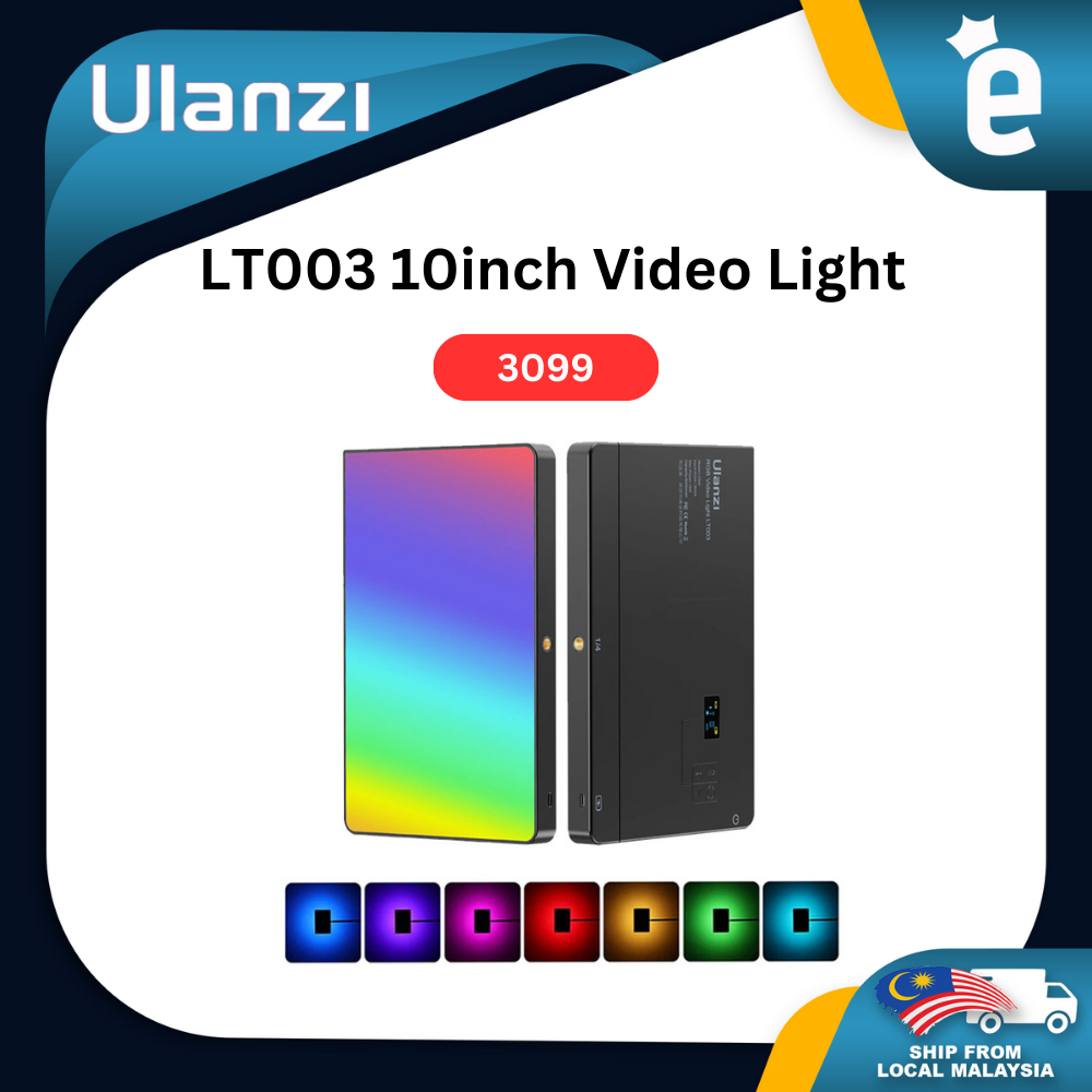 Ulanzi LT003 RGB LED Video Panel Light 10inch Pocket Fill Light Dimmable 2500-9000K 4000mAh 3099