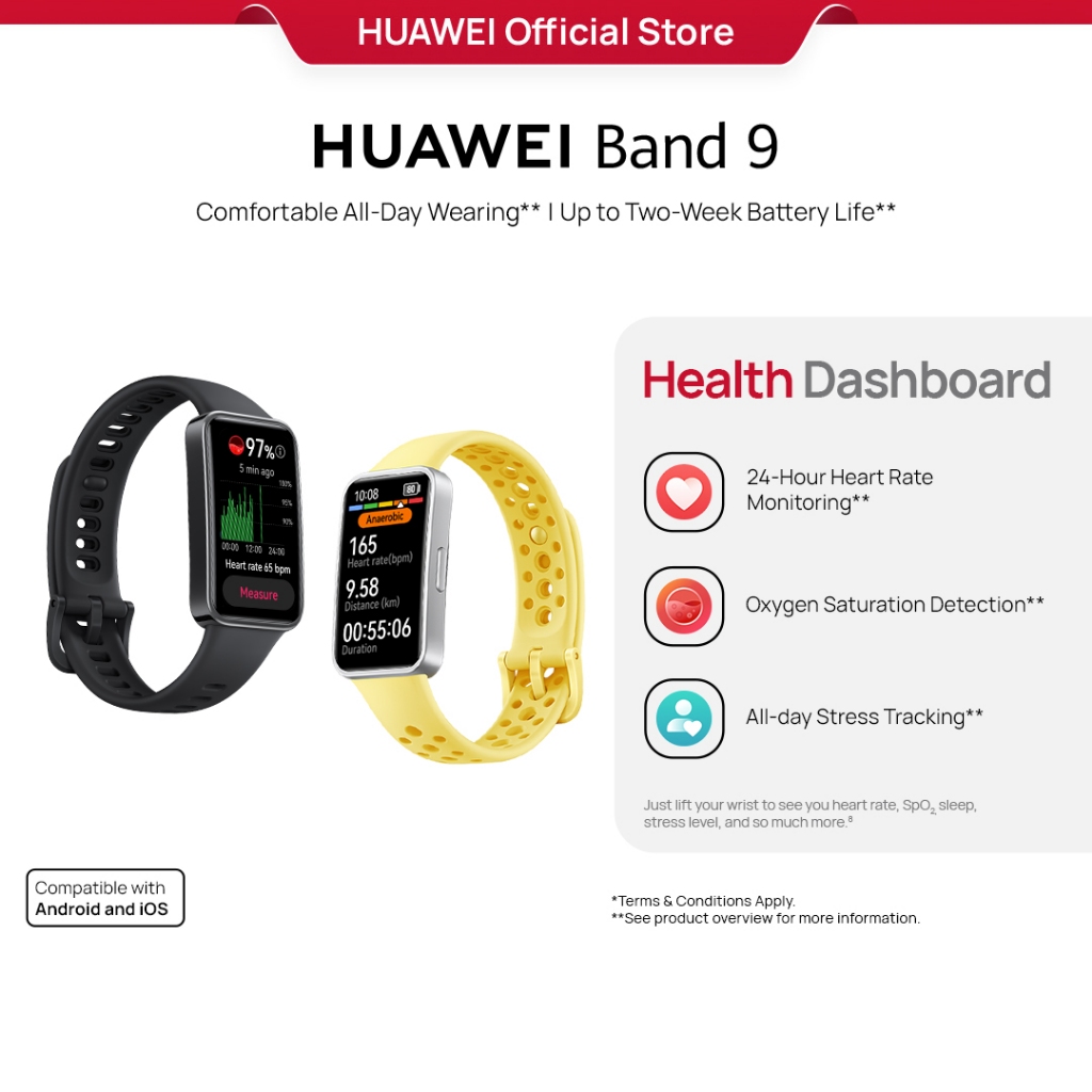 [NEW ARRIVAL] HUAWEI Band 9 Smartwatch | Comfortable All-Day Wearing | Up to Two-Week Battery Life