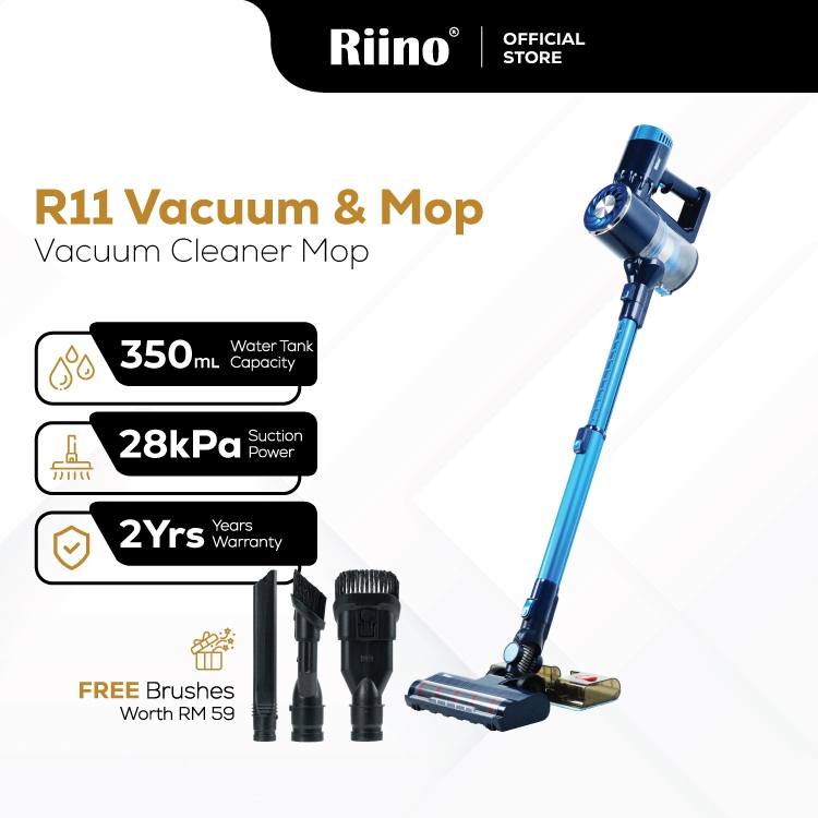 Riino Revolution R11 Cordless Vacuum Cleaner Mop & Vacuum Adjustable Stick with Anti Tangle Motorized Brush VCD03