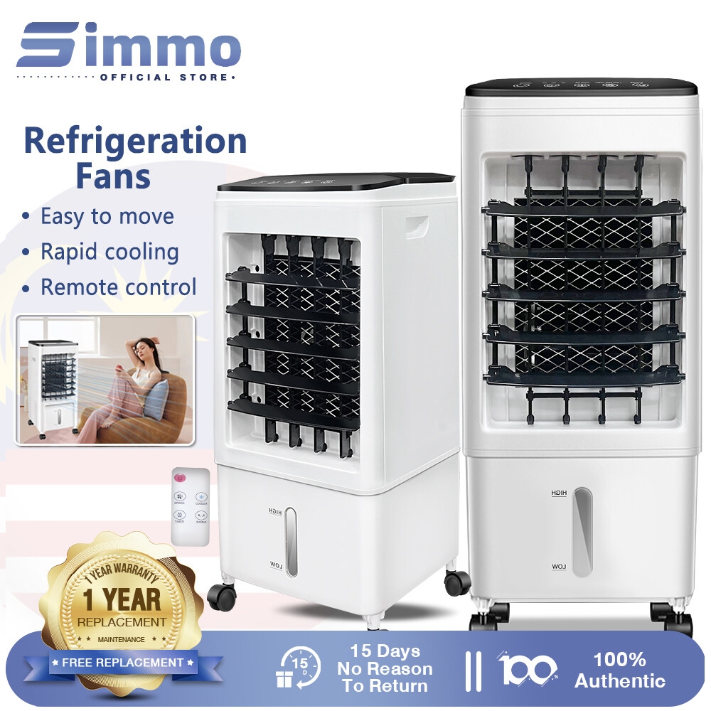 Simmo Air Cooler Portable Air Conditioner Remote Control Kipas Aircond 10L Large Capacity Water Tank Silent Cooling Fan