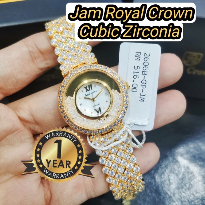 Jam Manik Royal Crown Cubic Zirconia Jewellery Watch
