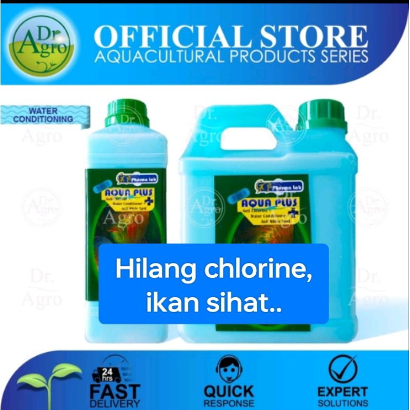 Dr. Agro || (1Liter/2Liter) Pharma Lab Aqua Plus 3 in 1 Anti Chlorine + Water Conditioner + Anti White Spot