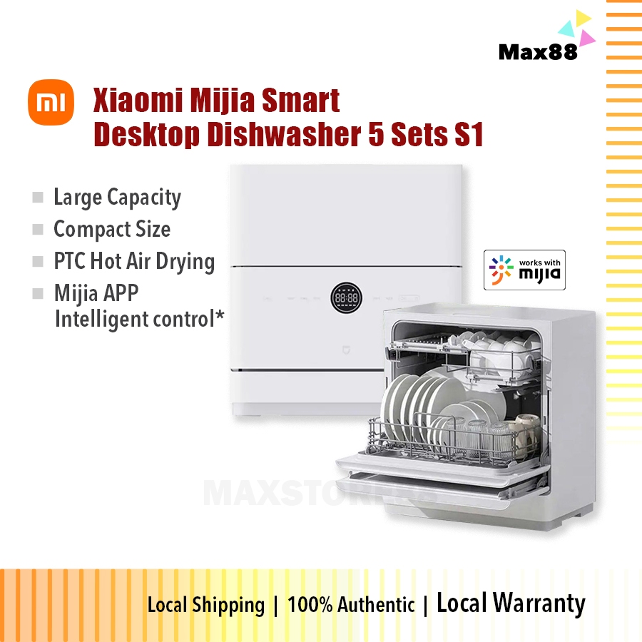 Xiaomi Mijia Smart Desktop Dishwasher 5 Sets S1 99.99% UV Sterilization Disinfection Hot Air Drying Dish Wash Washer