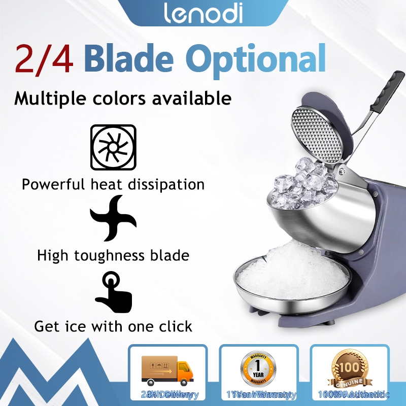 LENODI — ELECTRIC ICE SHAVER 2/4 blade ice crusher machine ABS mesin mesin ice Household/commercial shaved ice machine