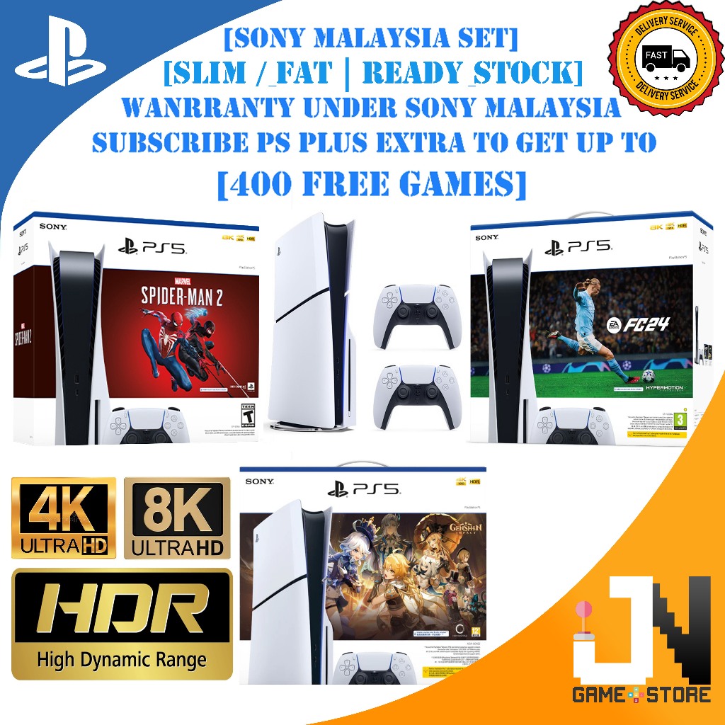 Sony Playstaion PS5 Slim 1TB Disc / Digital Version Genshin Impact Bundle [Malaysia Set]