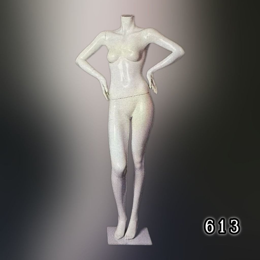 [Promotion] Fiberglass Female Lady Full Body High Quality Fashion Headless Mannequin White 613 with base