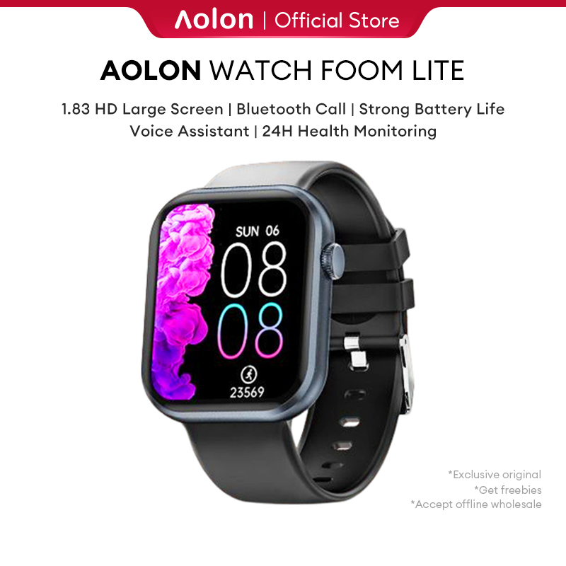 Aolon Foom Lite Bluetooth Call Smart Watch Men Women Custom Wallpaper Heart Rate Sleep Monitoring (1.83")