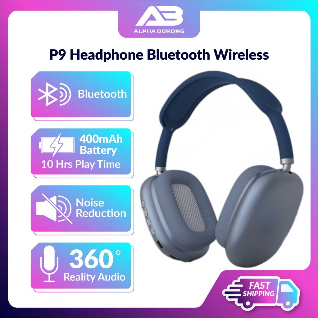 Alpha Borong P9 Headphone Bluetooth Wireless Headphone Headset Gaming Over Ear Headphones Wireless Headfone