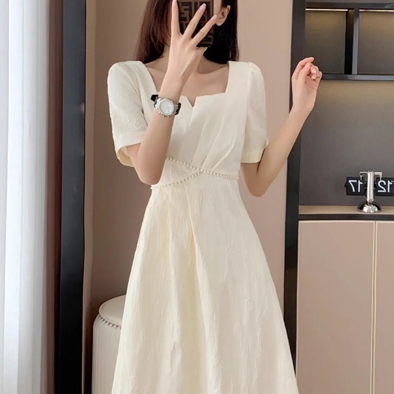 Large Size French retro Hepburn waist slimming dress