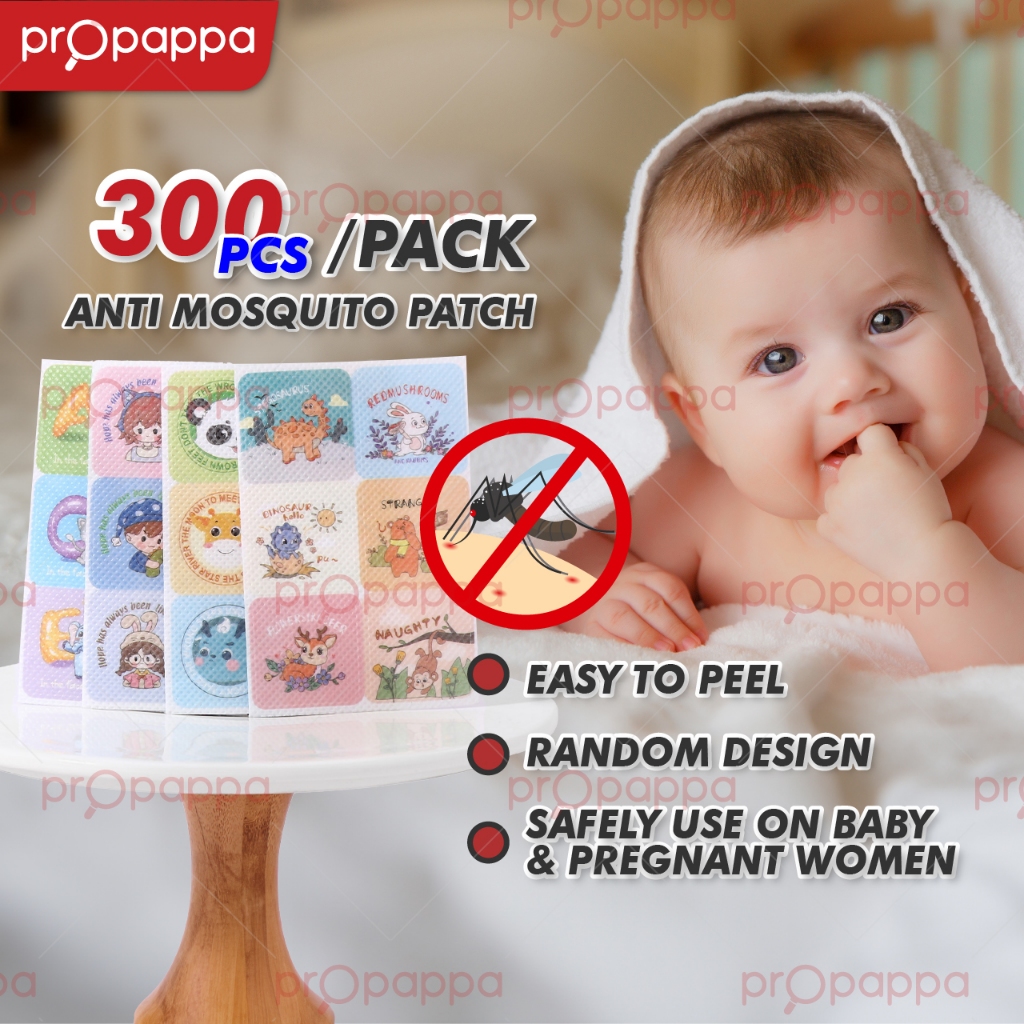 Propappa - 300Pcs Anti Mosquito Patch Essential Oil Cartoon Mosquito Repellant Sticker, Ubat Nyamuk