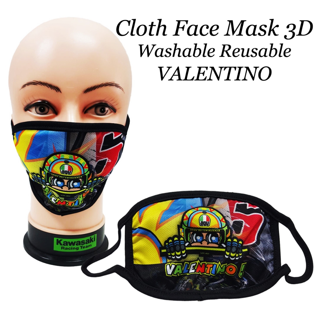 Face Mask 3D Penutup Hidung VALENTINO VR 46 Washable Reusable