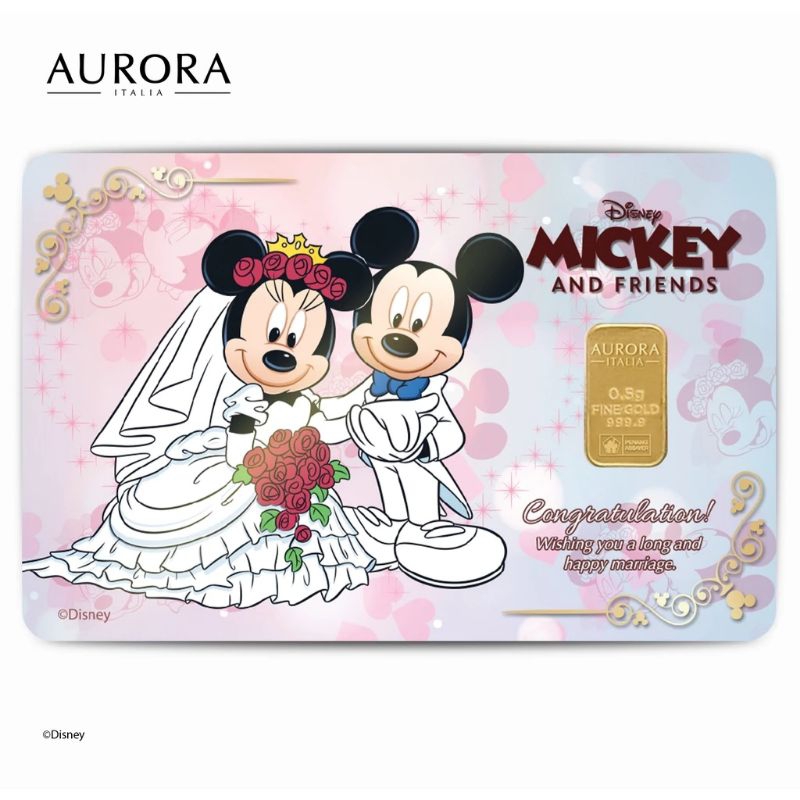 🇲🇾 Disney x Aurora Italia (0.5g) 999.9 Disney Mickey Happy Wedding Limited&hellip;