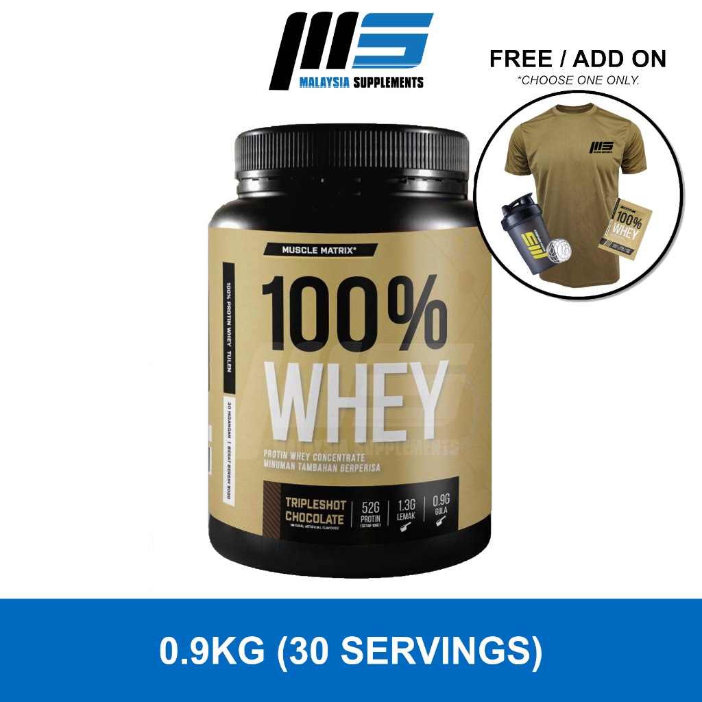 Halal Muscle Matrix 100% Whey 0.9kg [30 Serving] | Whey Protein | Promote Weight Loss | Protin Bina Otot Susu Gym