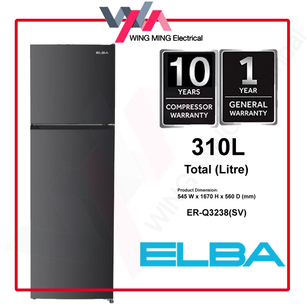 Elba 185L/250L/310L Refrigerator 2 Door/Peti Ais 2 Pintu ER-N1854/ER-Q2638/ER-Q3238 Peti Sejuk/Fridge/冰箱