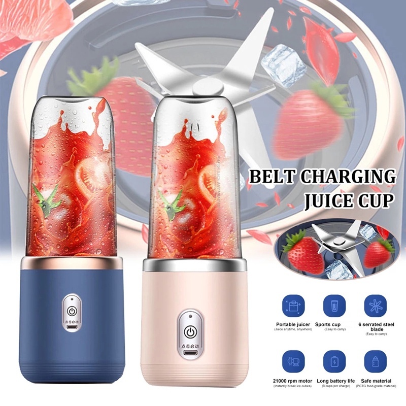 6 Blade Fruit Juicer Portable Wireless Juice Blender Juicer Pemerah Jus USB Rechargeable Soy Milk Maker