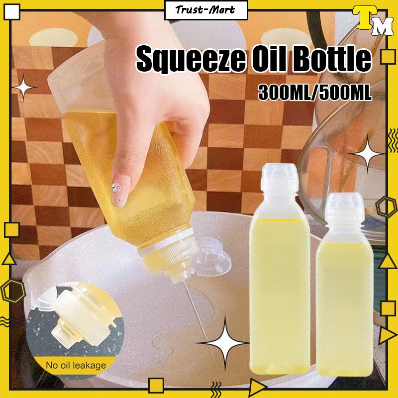 Kitchen Squeeze Oil Bottle Dispenser Leak Proof Oil Squirt Jar Plastic Condiment Bottles 300/500ML Sauce Bottle