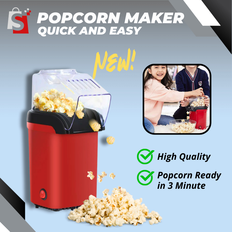 【SHOPLUS】 Mini Electric Popcorn Maker Popcorn Popper Hot Air Oil Free Mesin Membuat Bertih Jagung HA2011