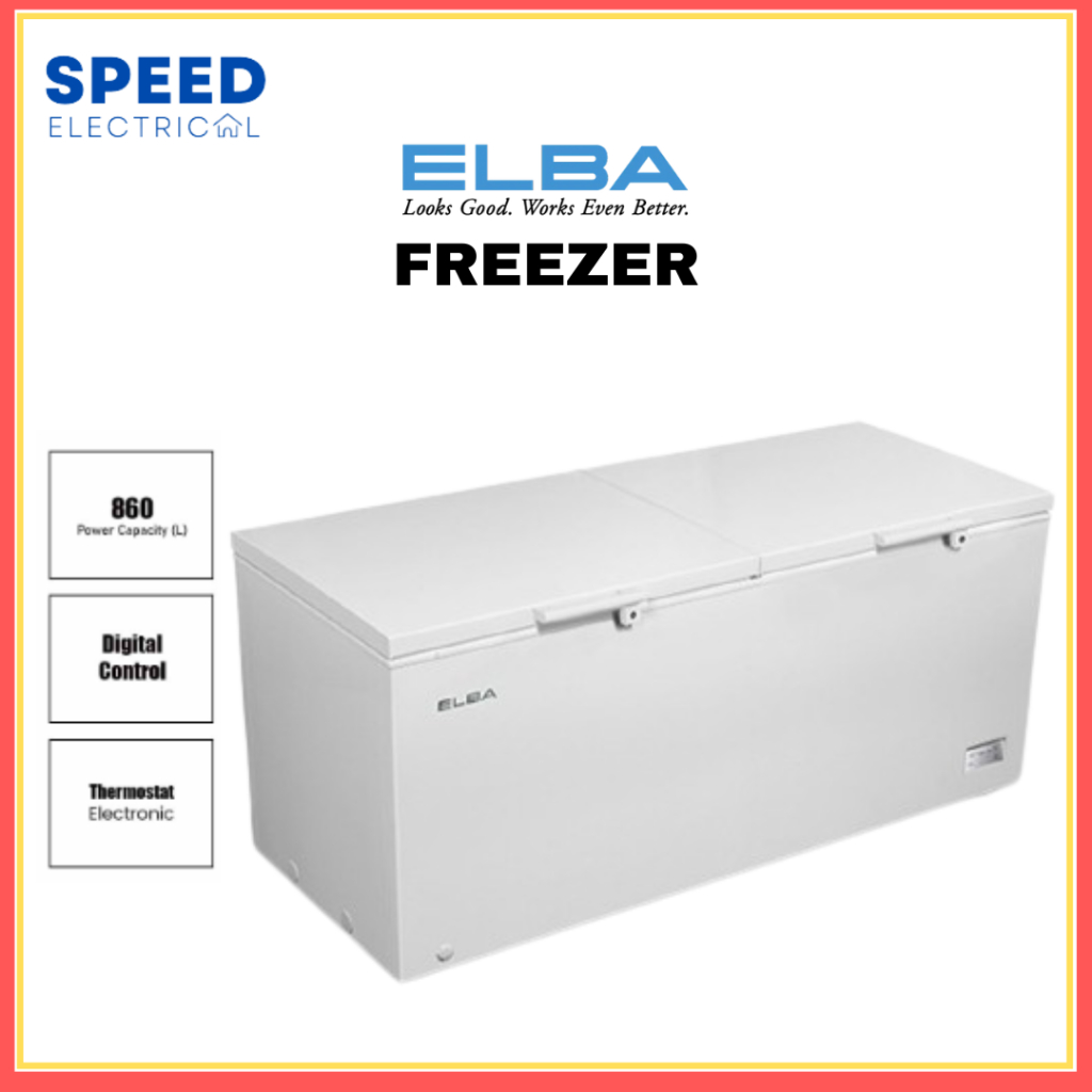 [SABAH ONLY] ELBA 860L FREEZER EF-J8671E(WH) 冷藏冰箱 CHEST FREEZER ICE BOX BEKU