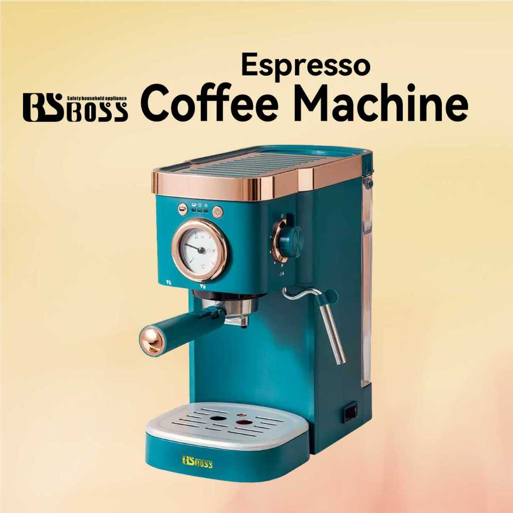 BSBOSS Espresso Coffee Machine With Water Filter Cartridge Pump Steam 20 Bar (1.2L)