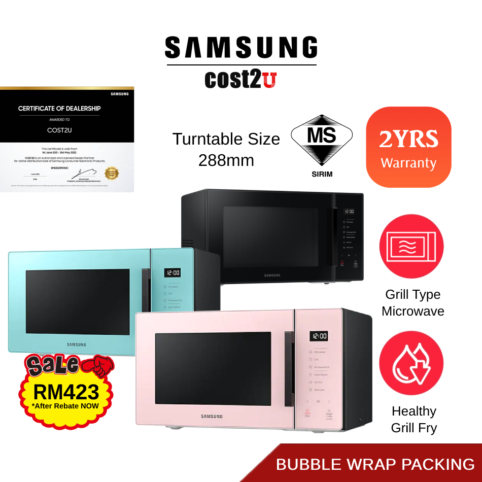 Samsung 23L Grill Microwave Oven | MG23T5018CK/SM MG23T5018CN MG23T5018CP/SM Pink Grill Fry Ketuhar Gelombang Mikro 微波炉