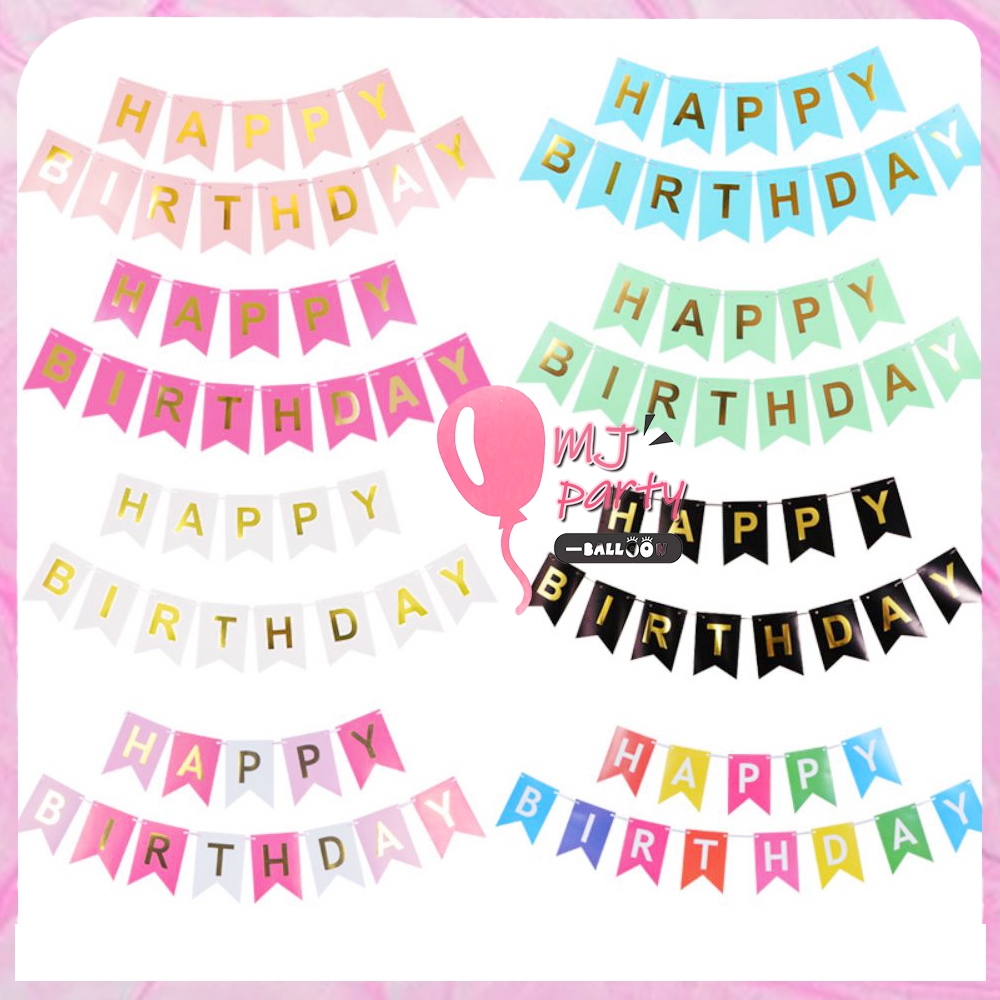 12*16cm Happy Birthday Fish Tails Banner Ribbon Mermaid Blue for Birthday Party Decorations