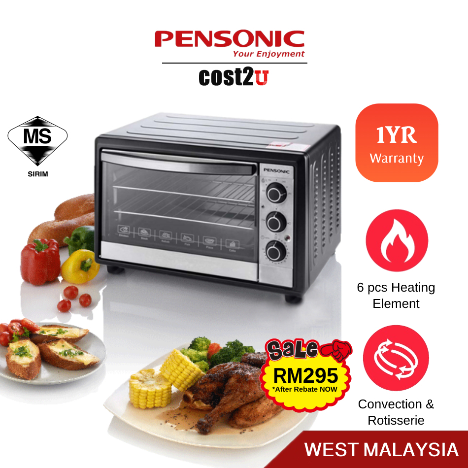 Pensonic 66L Large Electric Oven (Rotisserie & Convection) | PEO-6605 MOV-601 (OT6805 Ketuhar Elektrik Murah 烤箱)