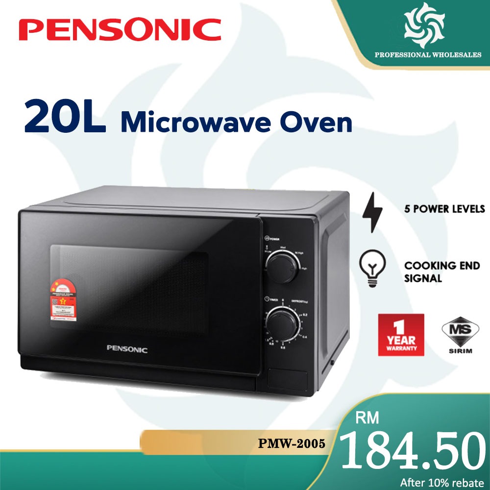 Pensonic 20L Microwave Oven | PMW-2005 Cooking end signal Defrost by weight or time