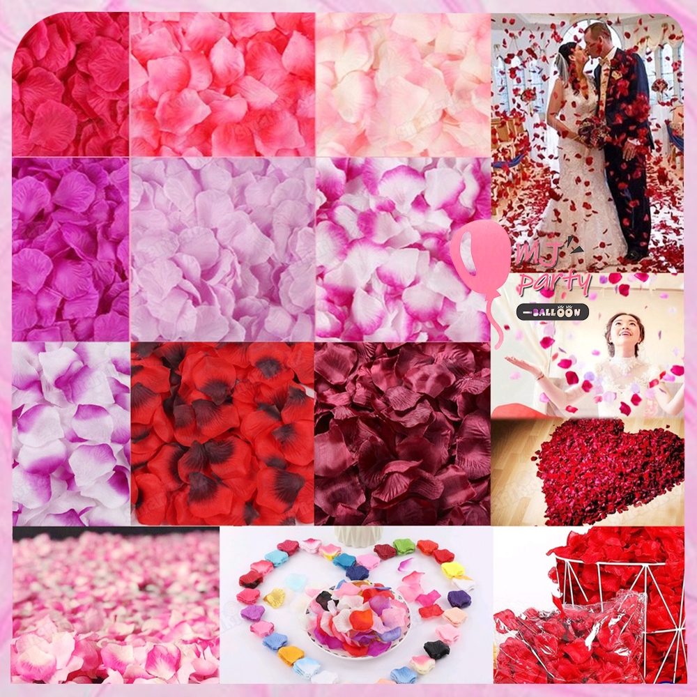 [1 pack/100pcs petals] Artificial Rose Petals for Wedding Valentine Birthday Party Decoration Fake Flower | Kelopok Rose