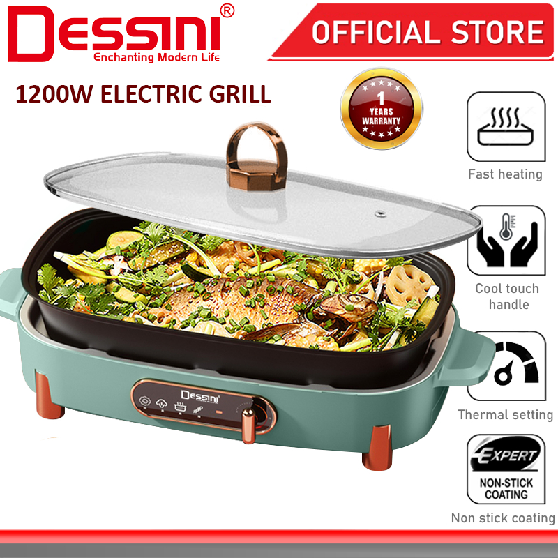 DESSINI ITALY Electric Cooker Steamboat Hot Pot Casserole Non Stick Frying Wok Pan Rice Cooker Periuk Masak Elektrik