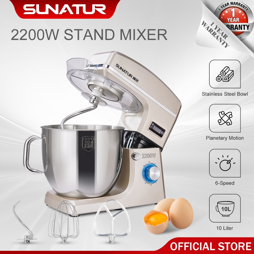 SUNATUR Heavy Duty Stand Mixer (2200W/10L) SM-15110N/SM15110NL