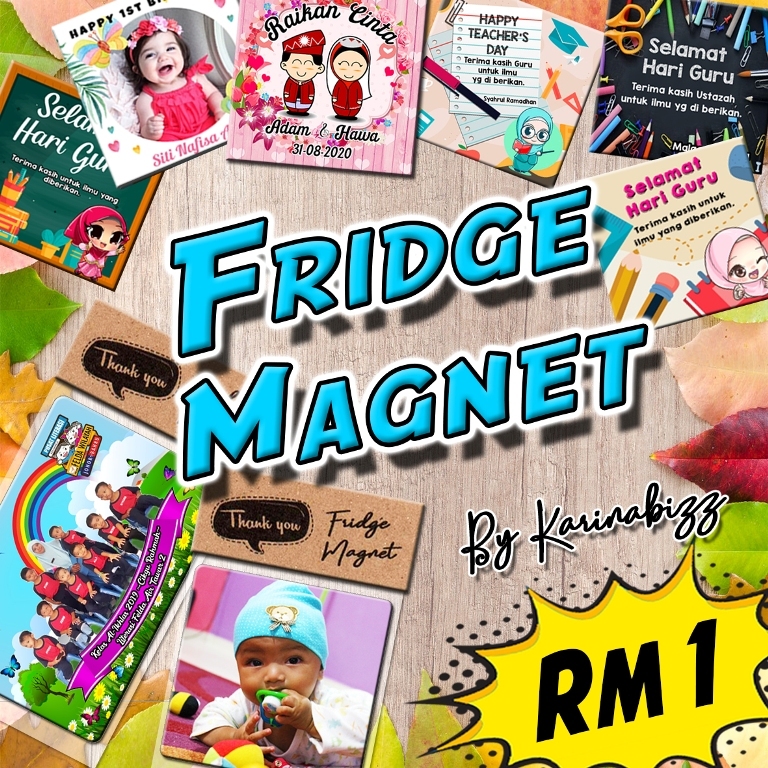 Doorgift Fridge Magnet/gambar/kahwin/hari guru/hari jadi/aqiqah/cenderahati/fridge magnet