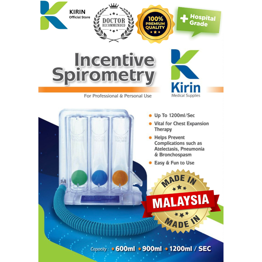 Incentive Spirometry Spirometer * MDA Approved *Hospital Grade *Product of MALAYSIA