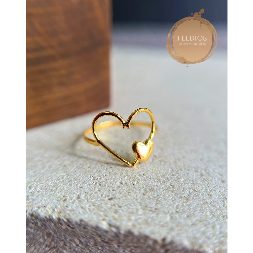 FLEDIOS Cincin Emas 916 Minimalis / FLEDIOS 916 Gold Ring Minimalist Cincin Emas 916 Original