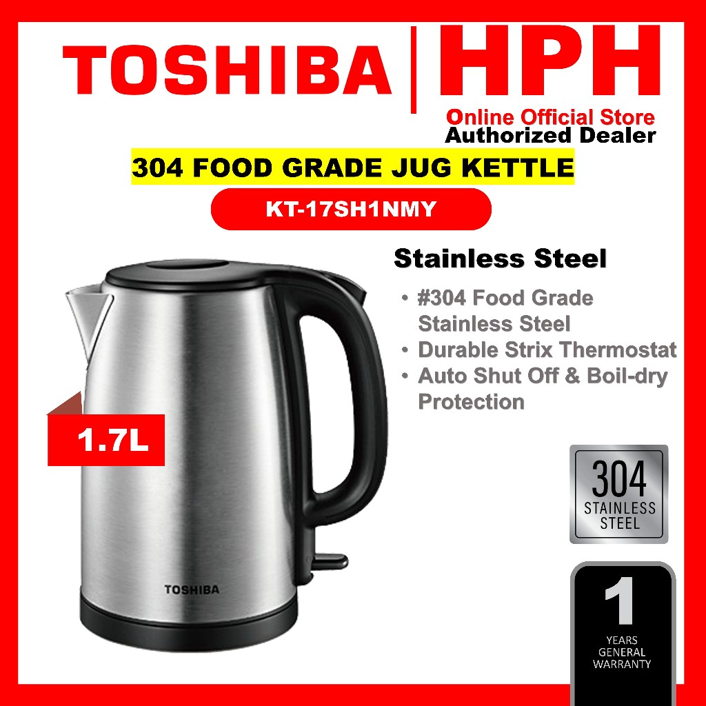 Toshiba Stainless Steel Jug Kettle / Midea Glass jug Kettle (1.7L) KT-17SH1NMY / MK-17G02