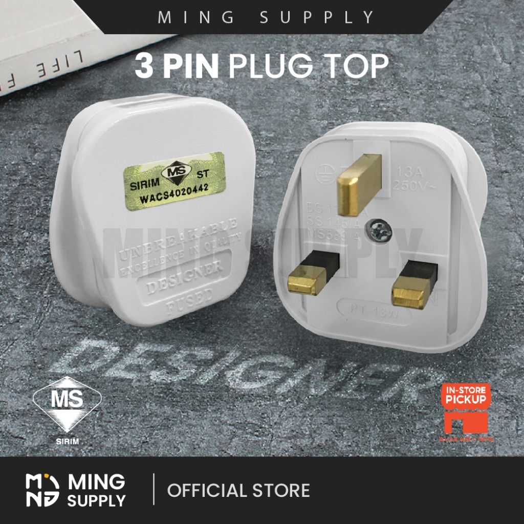 MS_SIRIM 13A 3 Pin Plug Top Socket Plugtop Suis Electric Induction Cooker Refrigerator Peti Sejuk Heavy Duty Elektrik