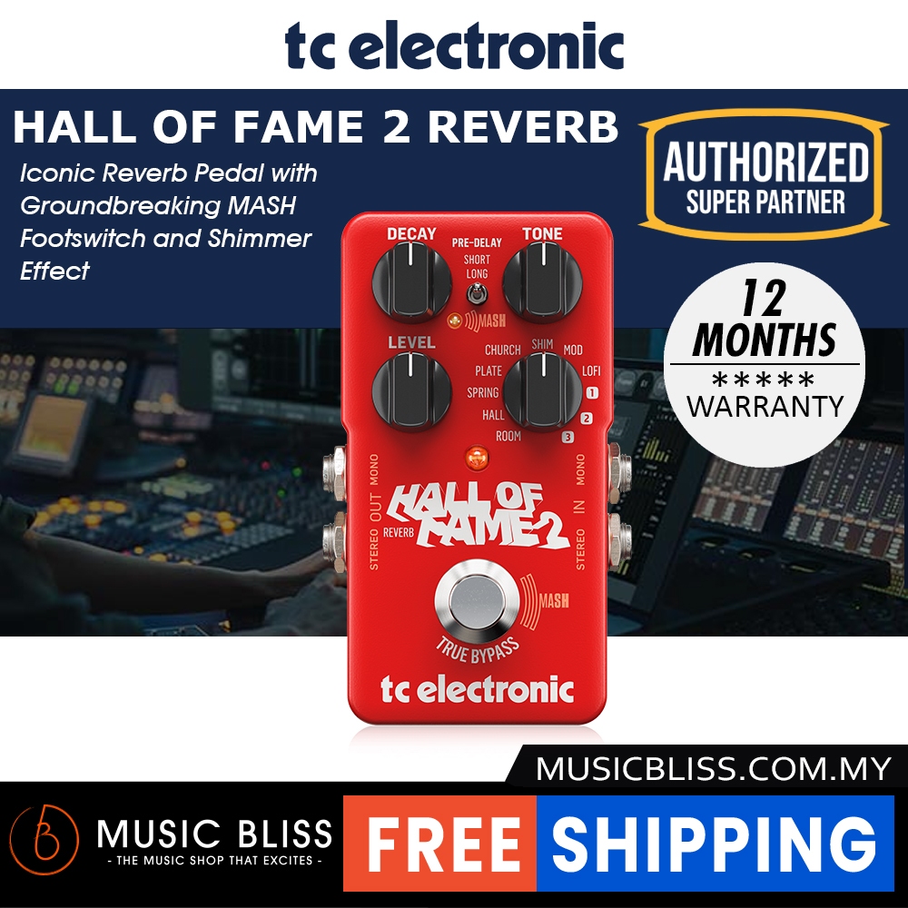 TC Electronic Hall of Fame 2 Reverb Guitar Effects Pedal