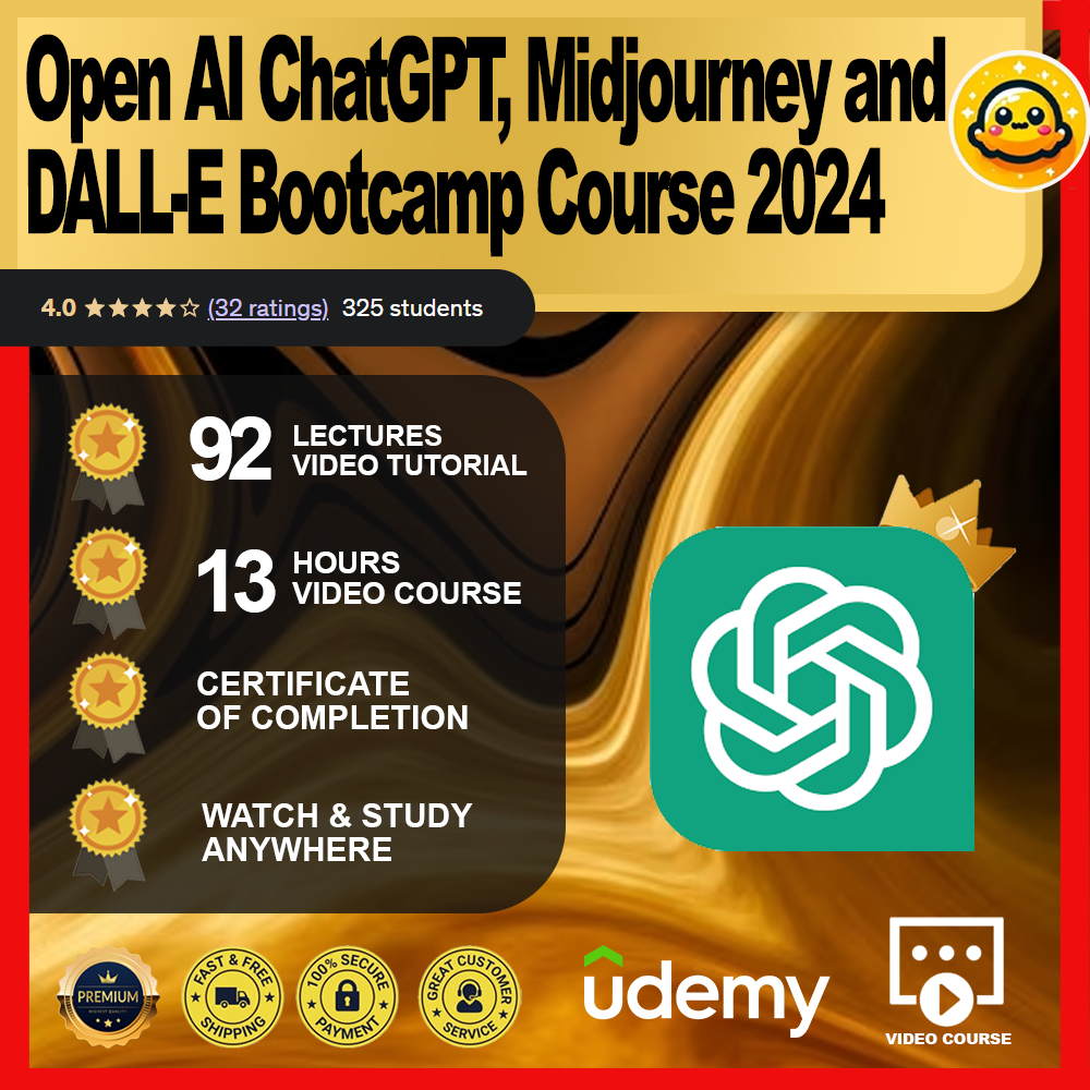 [Video Course] Open AI ChatGPT, Midjourney and DALL-E Bootcamp