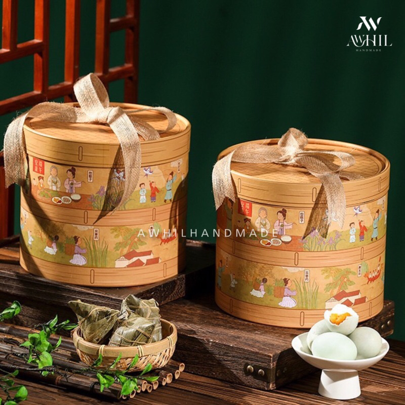 ‍♂️Ready Stock‍♂️DRAGON BOAT FESTIVAL Family reunion Round Box 1pc/Rice Dumplings
