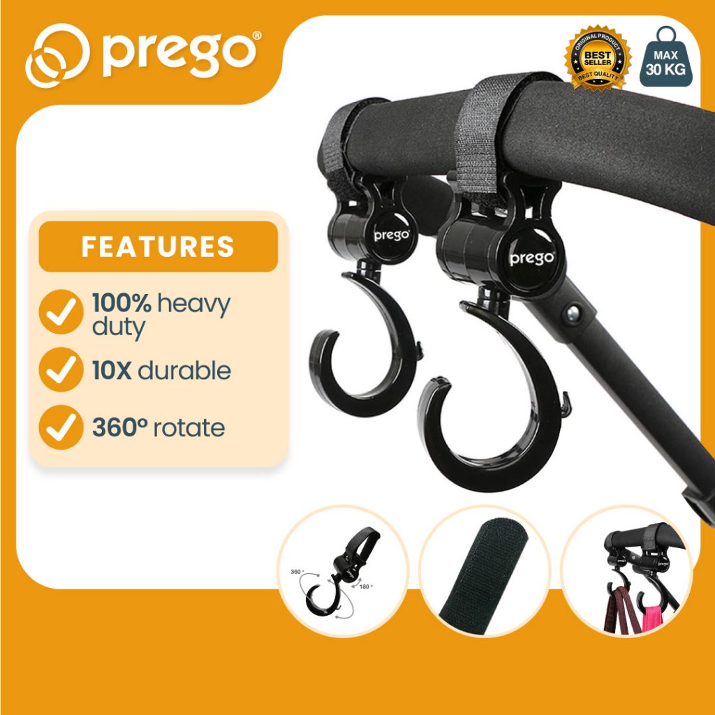 Prego Baby Stroller Hook Hanger Accessories 1 Set 360 Turn Cangkuk Stroler Stoller Troli Troller