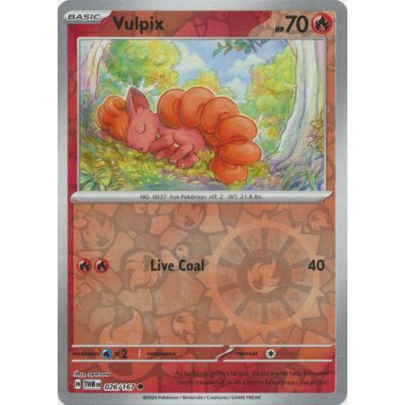 Vulpix - 026/167 - Common Reverse Holo Twilight Masquerade Reverse Holo Singles