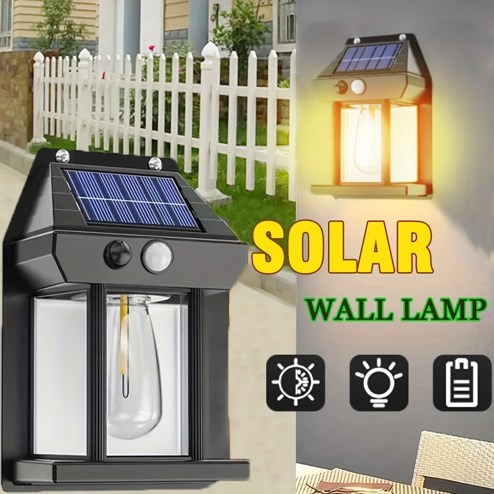 Solar Wall Light Outdoor Lighting (Warm Light) Motion Sensor Night Light Led Lampu Solar Dinding Light Garden 太陽能燈戶外 led