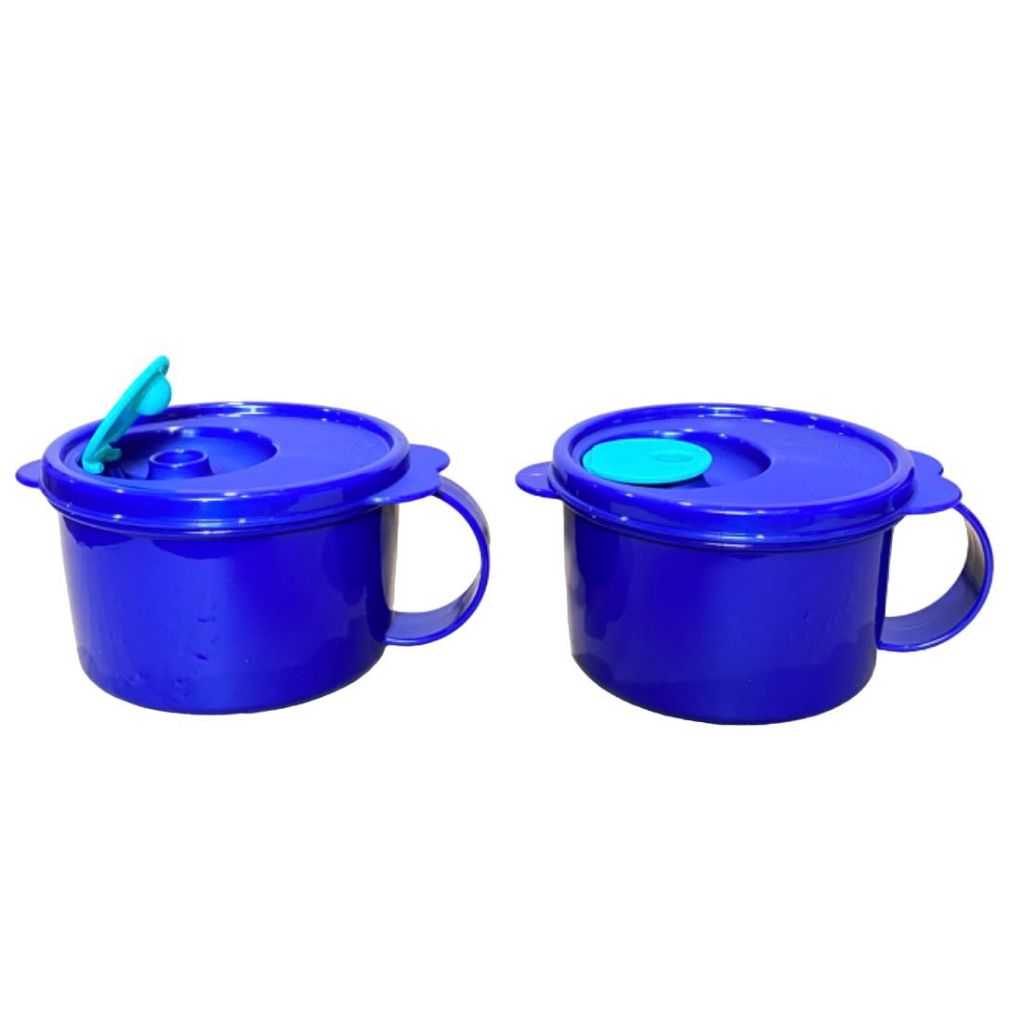 [READY STOCK]‼️SALE‼️ Tupperware CrystalWave Soup Mug 460ml (2pcs) *Royal Blue*