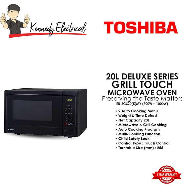 Toshiba 20L DELUXE SERIES GRILL TOUCH MICROWAVE OVEN Preserving the Taste Matters ER-SGS20(K)MY