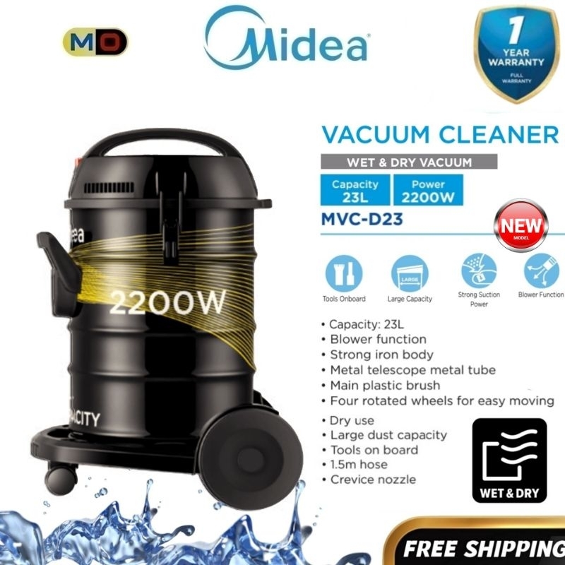 MIDEA Wet & Dry & Blow Vacuum Cleaner 2200W  MVC-D23