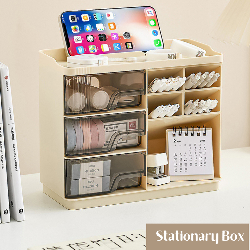 Transparent drawer Stationery Box D1 / with more accessible compartment- Ship From Ipoh