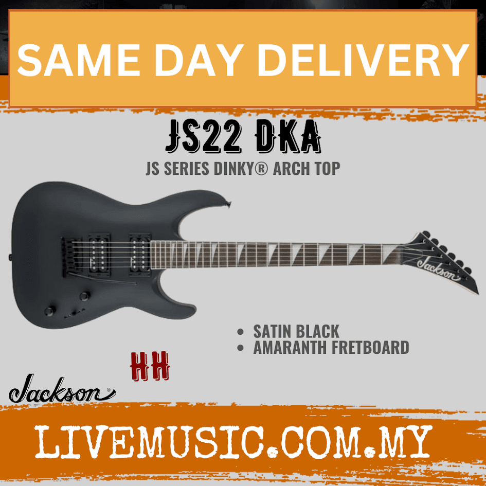 Jackson JS-22 - JS Series Dinky Arch Top Electric Guitar Amaranth Fretboard - Satin Black (JS22 /JS 22)