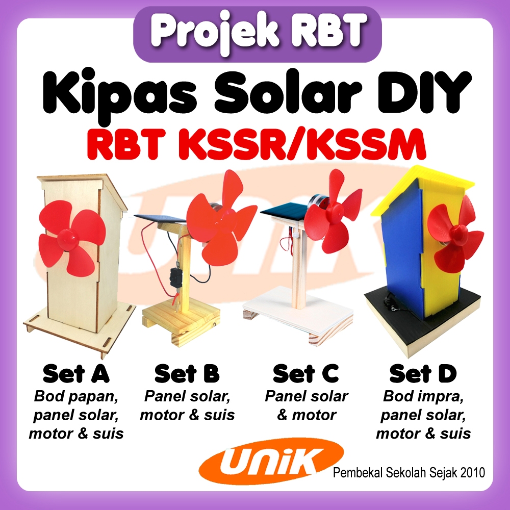 [UNIK] Projek RBT KSSR KSSM - Kipas Solar DIY - STEM Reka Bentuk Teknologi Tahun 5 / DIY Solar Fan Project 自制太阳能风扇