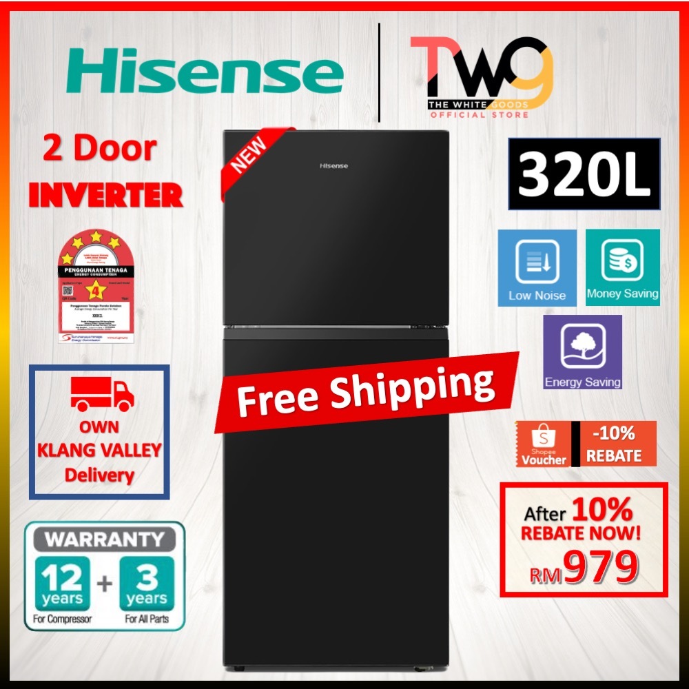 [FREE SHIPPING] Hisense (206L / 240L / 320L) 2 Door Top Freezer Inverter Fridge Refrigerator RT218 RT286 RT328 RT220