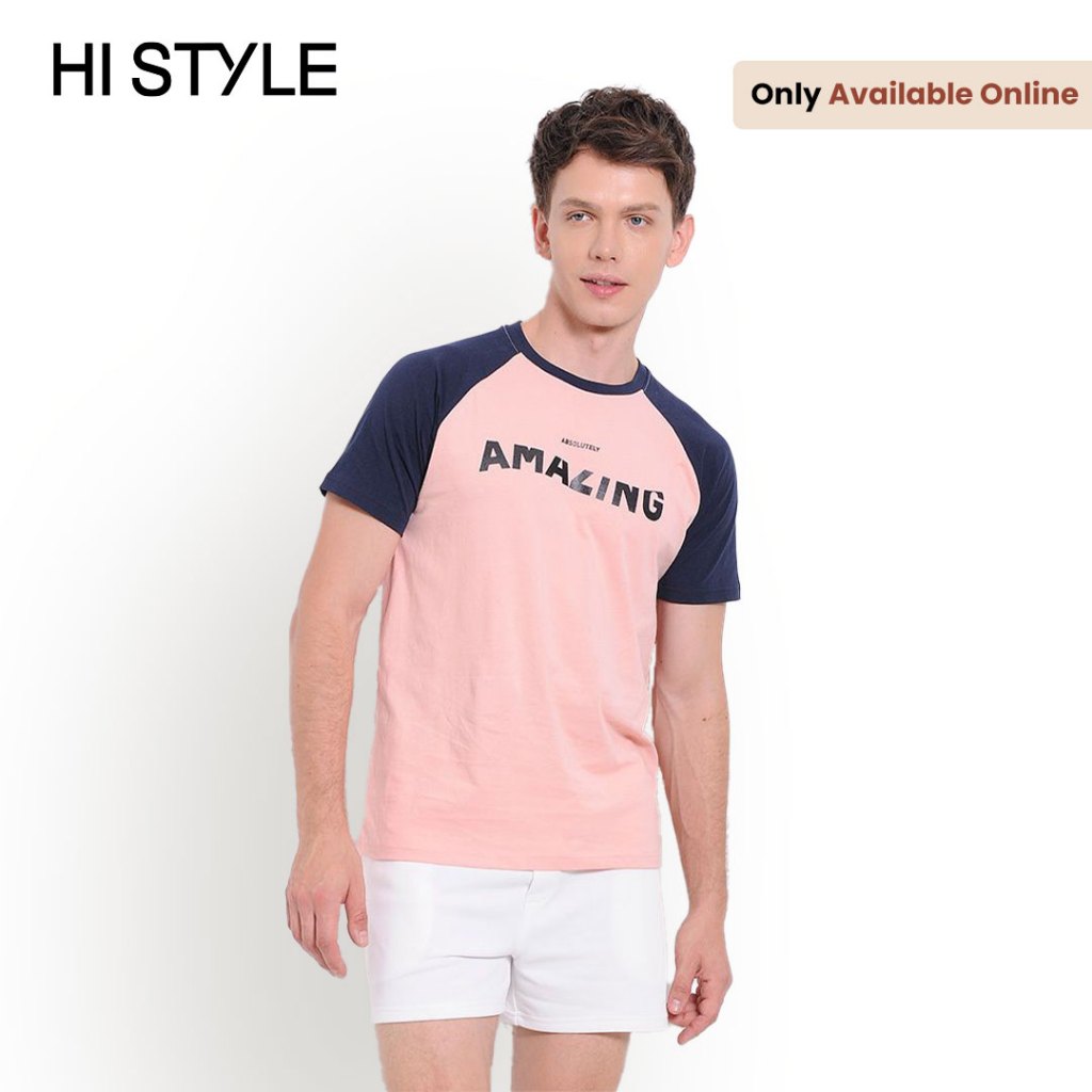 [Online Exclusives] Men Graphic Short Sleeve T-Shirt - Pink - RFS3H3530